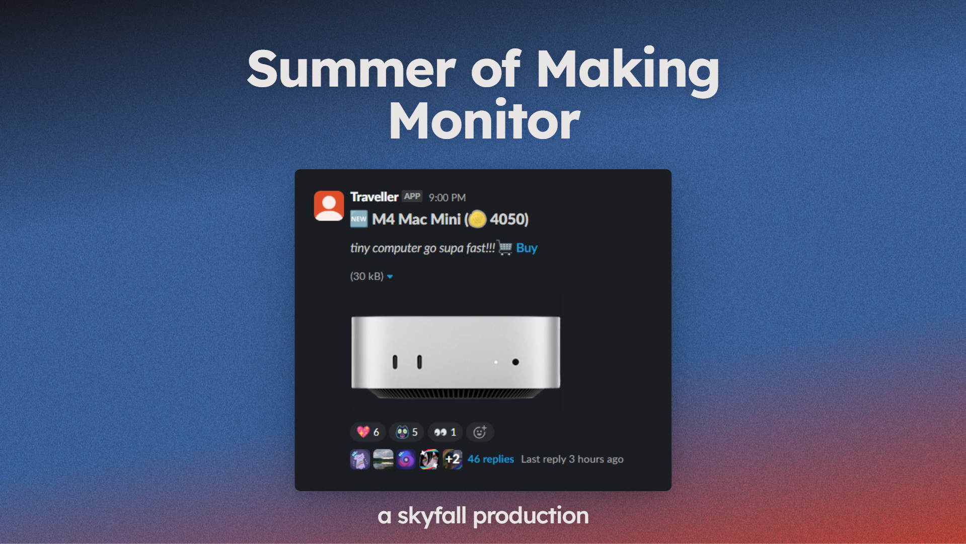 hero image for "summer of making monitor"