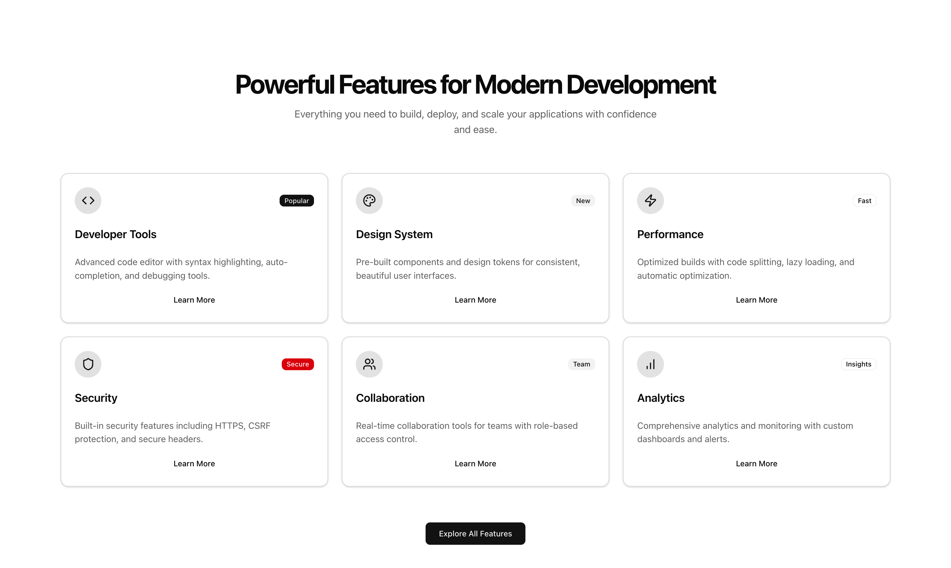 Feature Cards with Badges