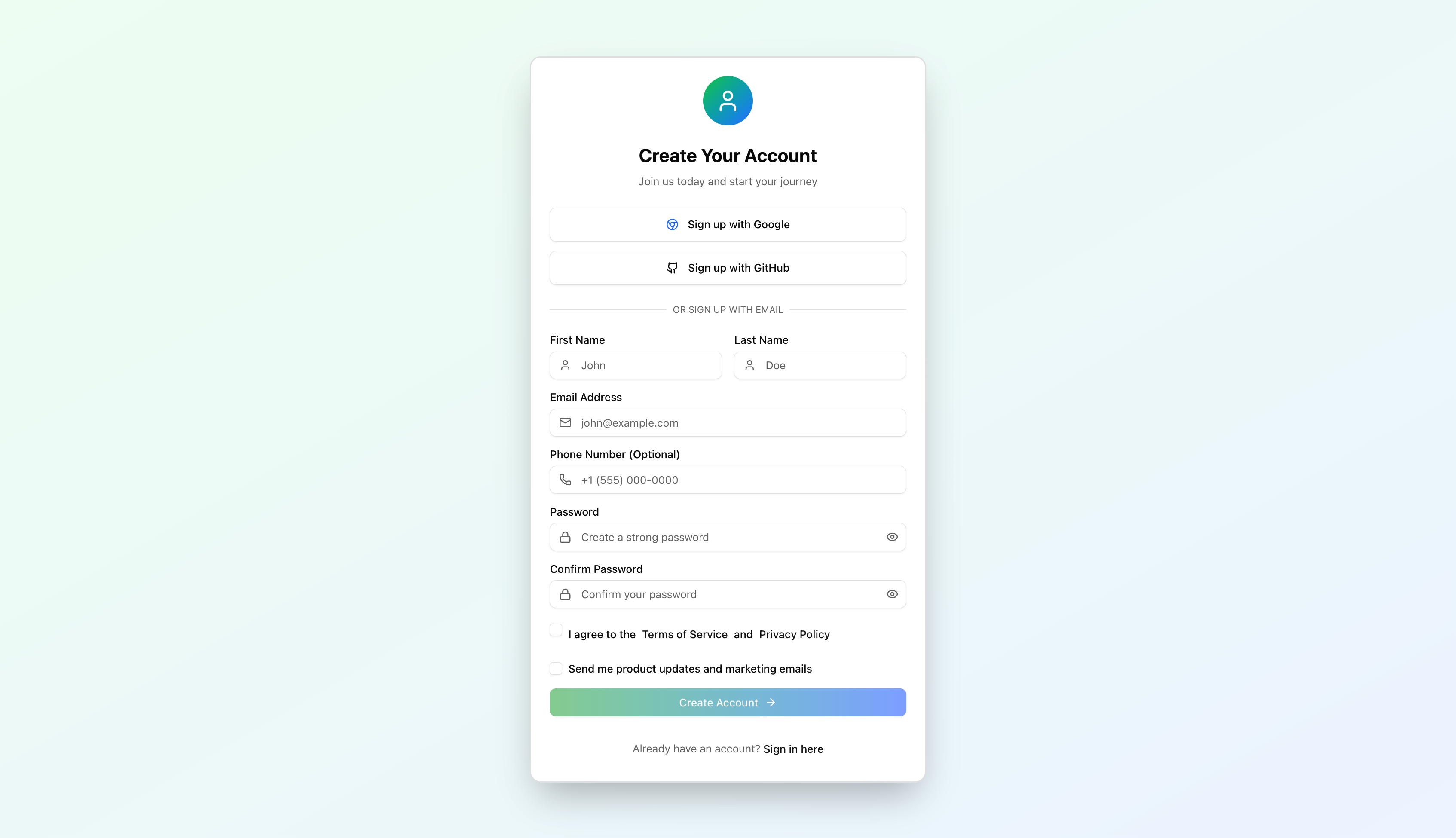 Signup Form