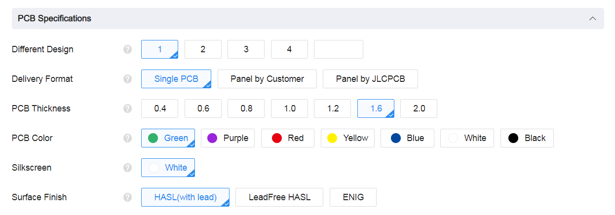 PCB specs