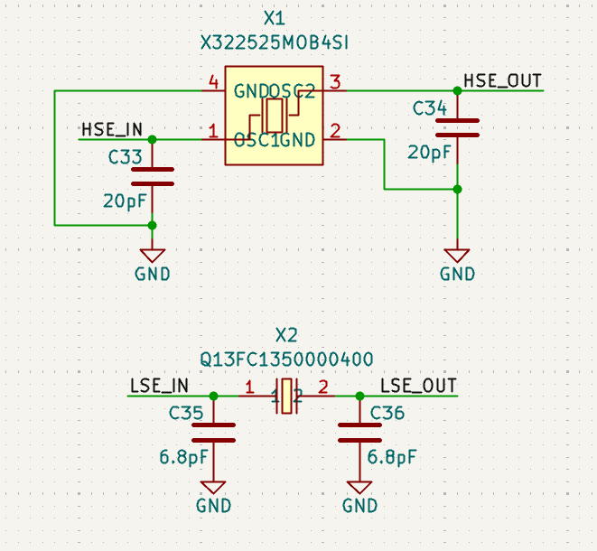 KiCad Crystals Wired