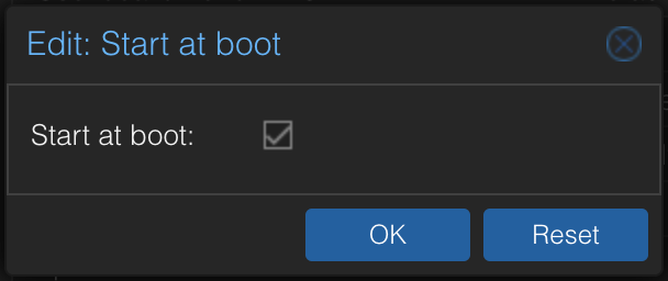 start at boot checkbox