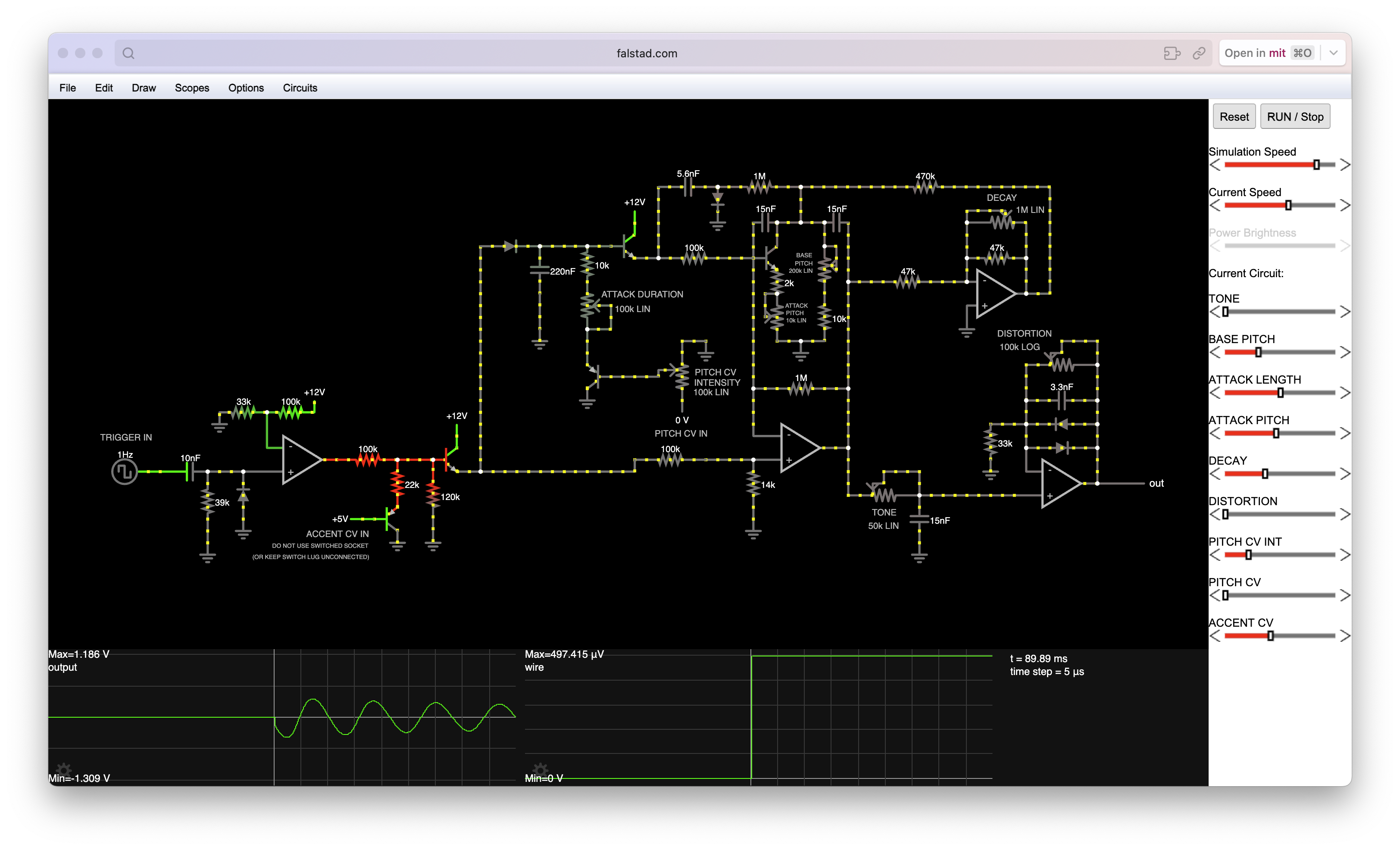 Falstad Drum Synth