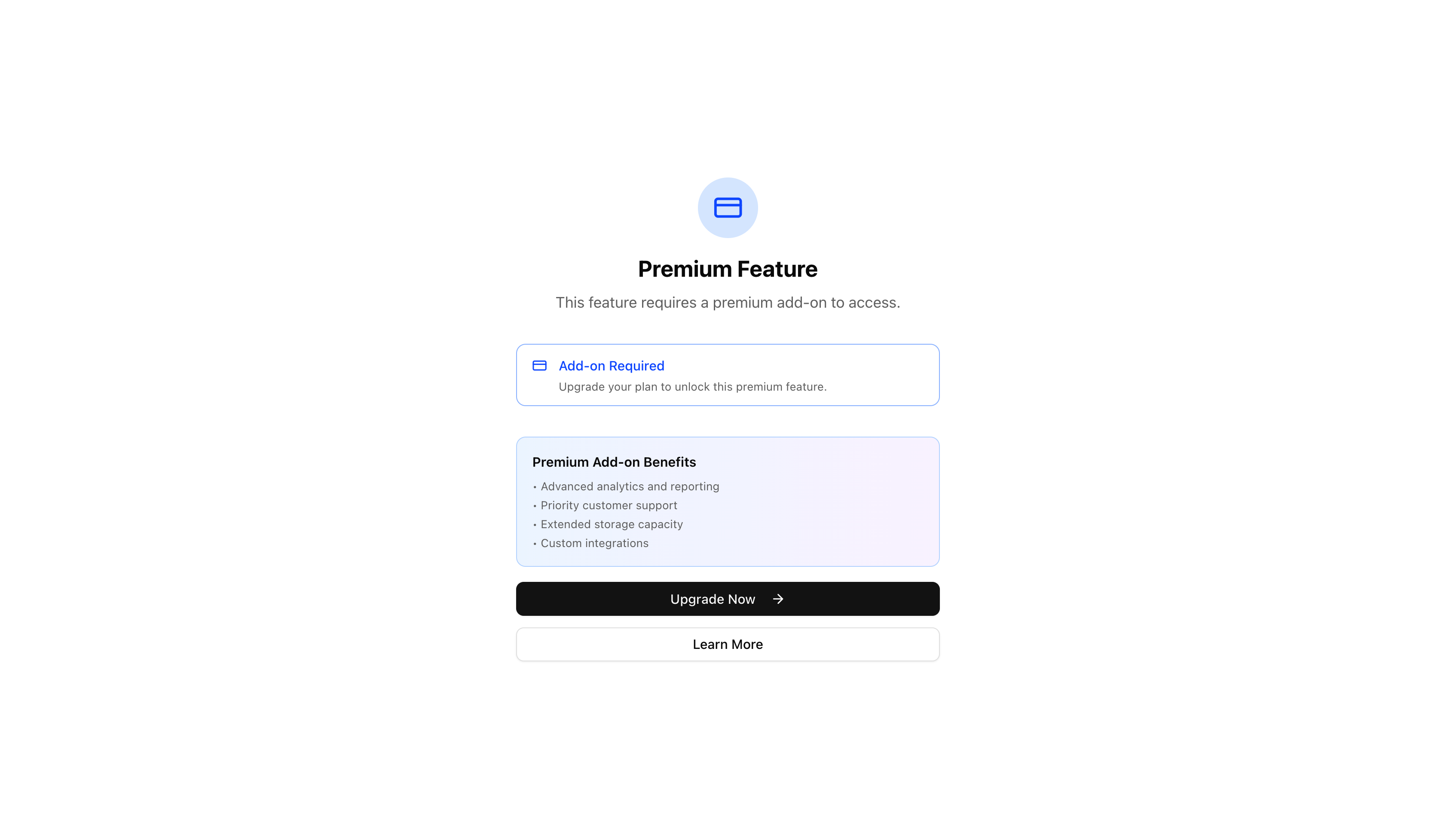 Premium Add-on Dialog