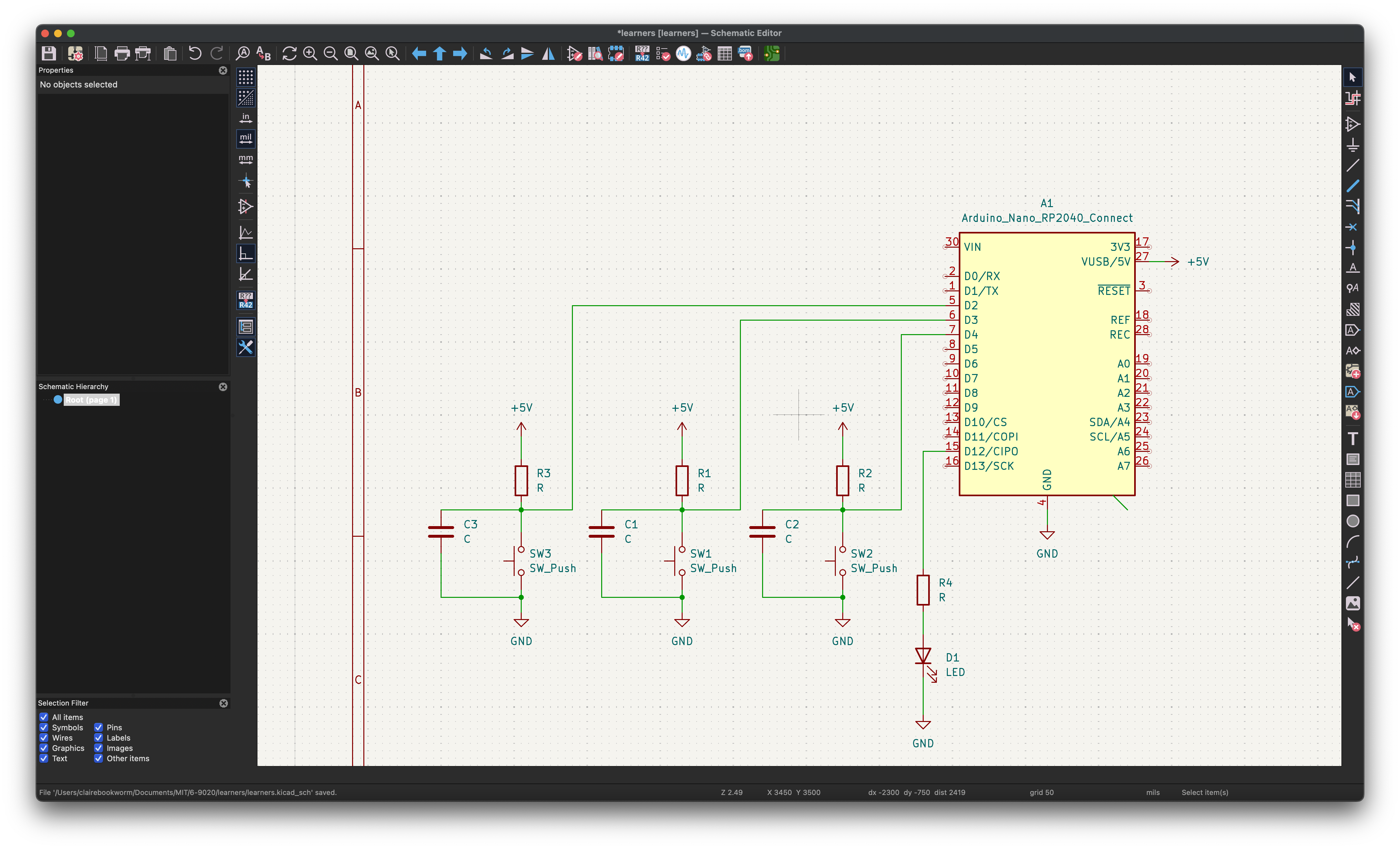 Kicad Schematic with Arduino