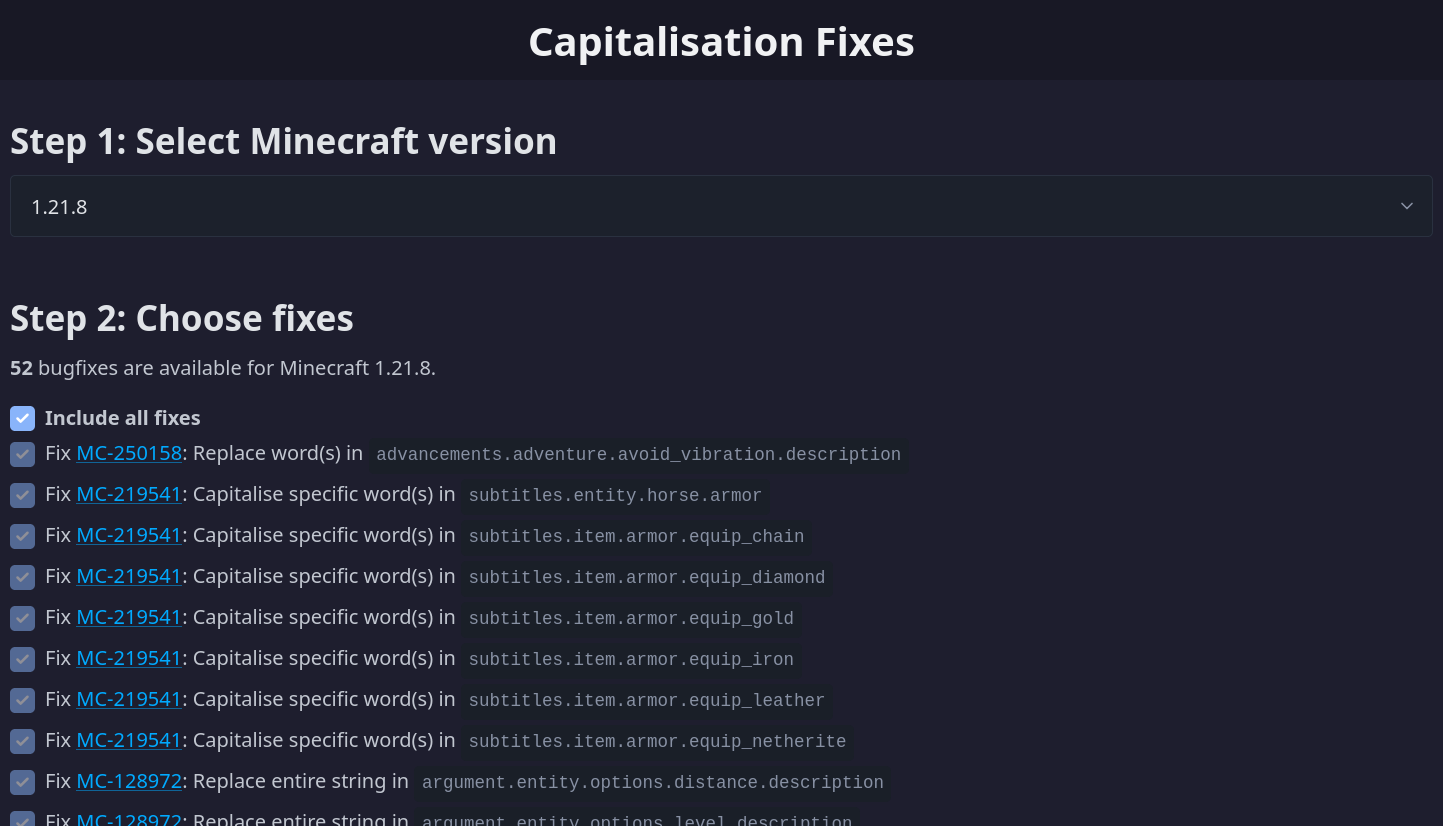 Screenshot of the web UI