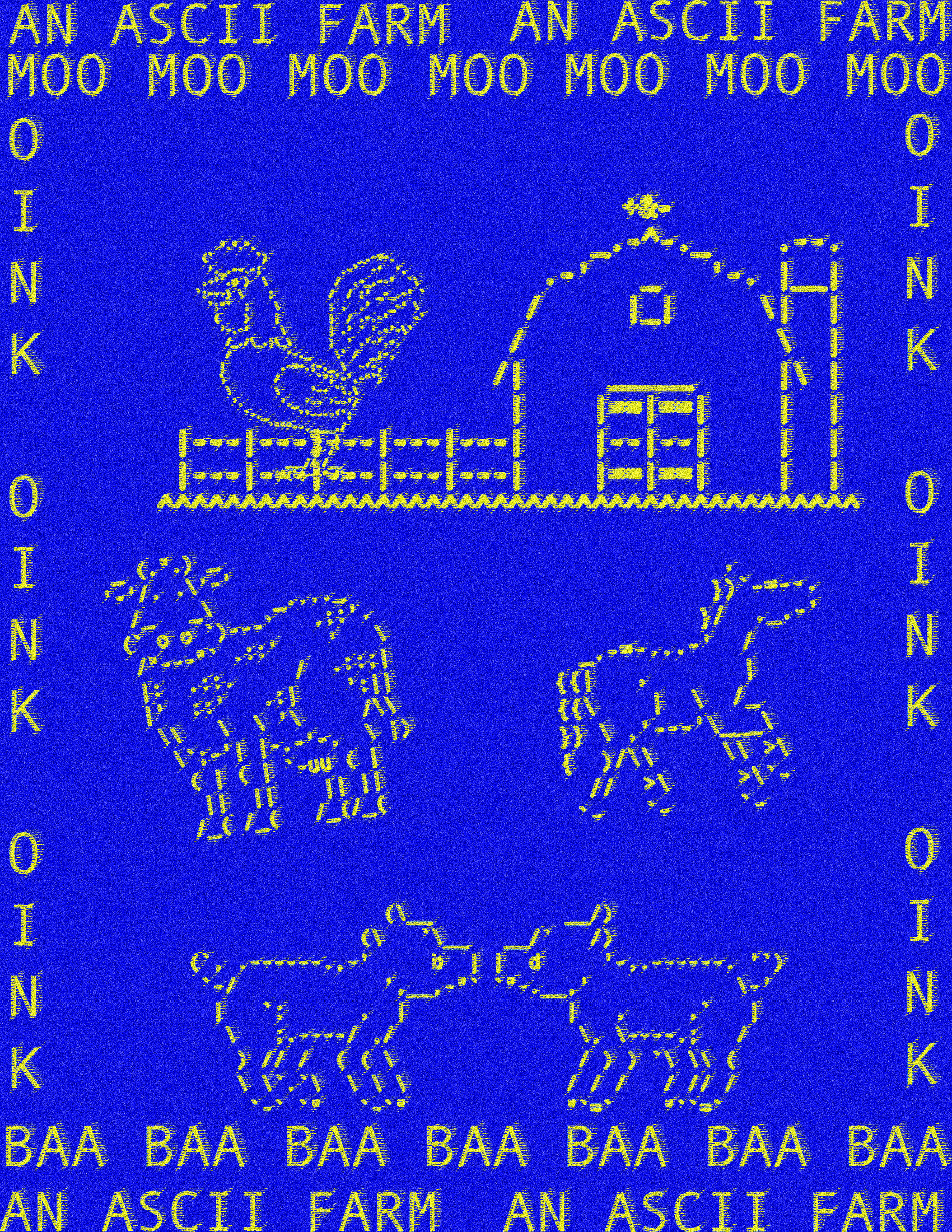 an ascii farm mooooo