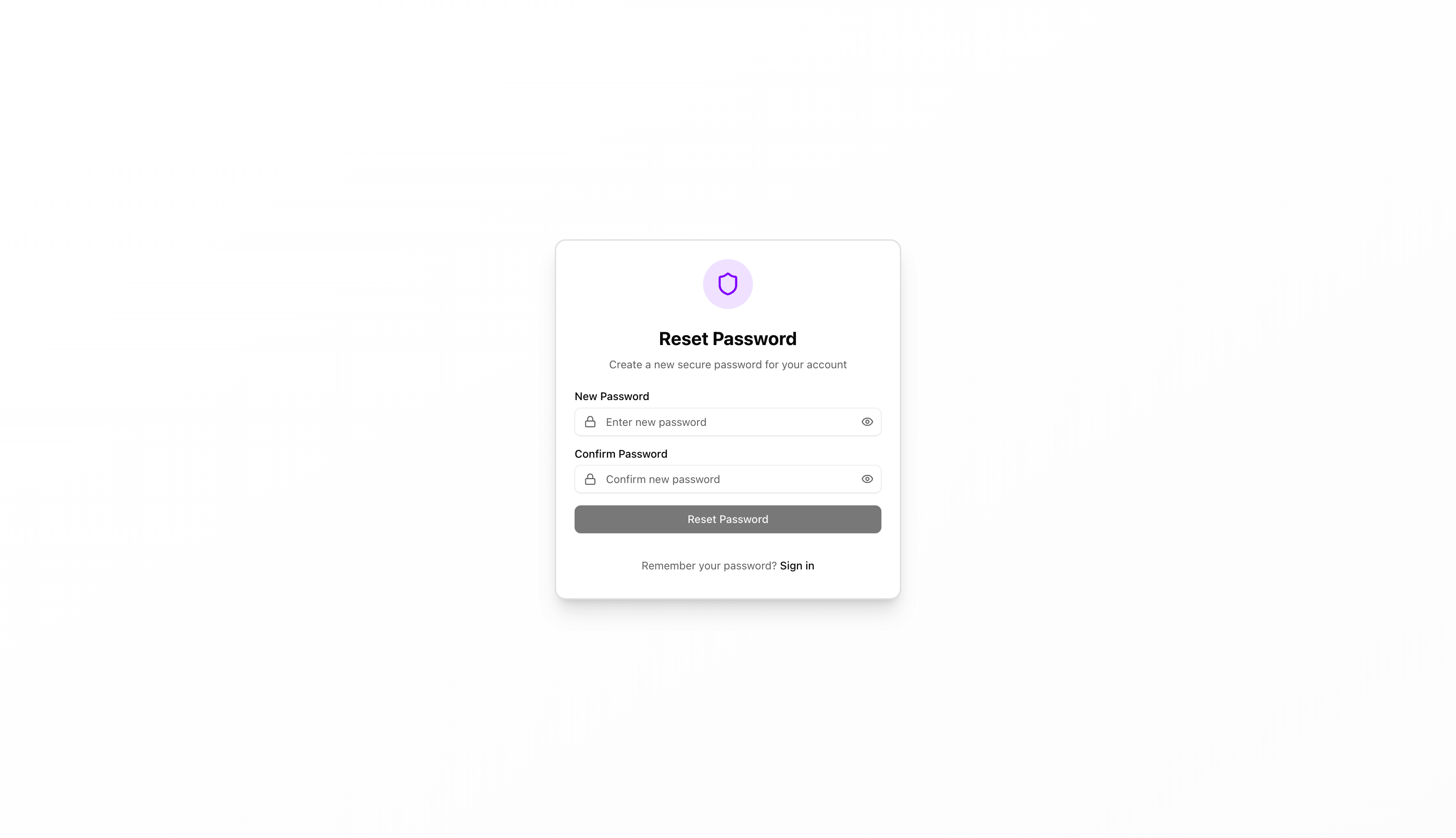 Reset Password