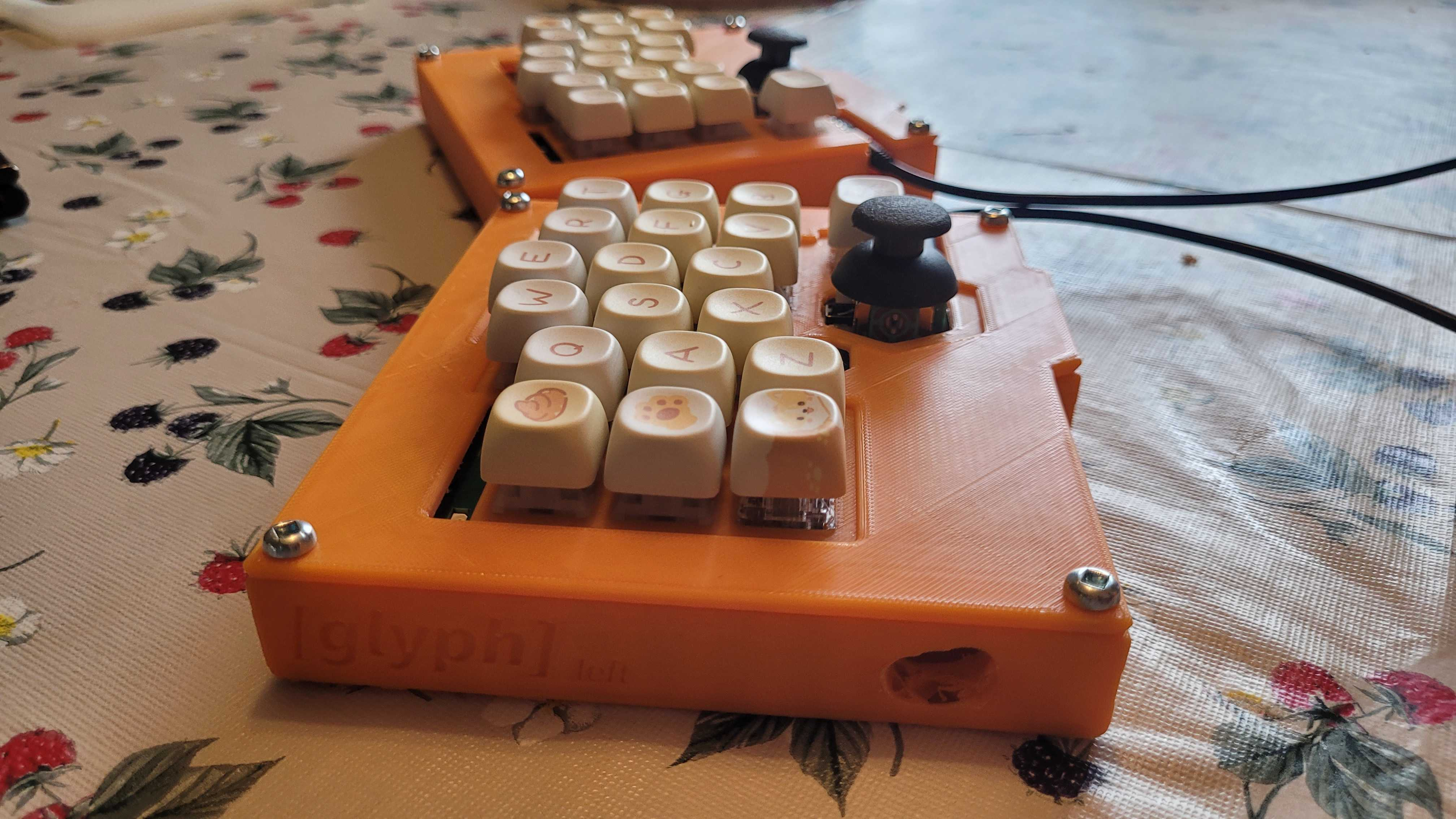 Side view of the keyboard